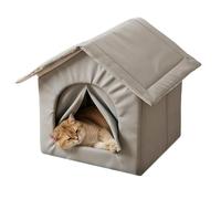 Maison pour chats avec chauffage, grotte fermée pour l'hiver à l'épreuve du | Niche pour chats avec chauffage, 40 x 33 x 33 cm, Cave pour chats et chiots fermée à l'épreuve du vent