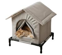 Maison pour chats avec chauffage, grotte fermée pour l'hiver à l'épreuve du | Niche pour chats avec chauffage, 40 x 33 x 33 cm, Cave pour chats et chiots fermée à l'épreuve du vent