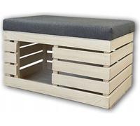 Maison pour chats Boîte en bois avec banc en velours Niche pour chats 100x40x42 cm 10133