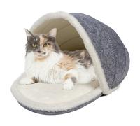 Maison Pour Chats Duvo+ John Gris/Blanc Pliable 54x32x29cm