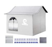 Maison pour chats en plein air : abri pour animaux de compagnie avec refroidissement résistant aux intempéries, meubles isolés pliants, support pour sacs de glace | logement confortable saisonnier