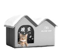 Maison Pour Chats Extérieur,Maison Pliante Fermée Pour Chiots - Lit Extérieur Chaud pour Chiots - Pour Les Propriétaires De Chats Et Amoureux Des Animaux Cour Jardin Parc Entrée