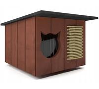 Maison Pour Chats Extérieure TIK Hutte Isolée En Bois Hiver 56x47cm 8660
