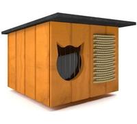 Maison pour chats outdoor Cabane en pin Caverne extérieure isolée en bois 56x47cm 8657