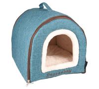 Maison Pour Chats Snoozebay Flamant Rose Bleue 35x35x45 Cm Cachette Tête De Chat