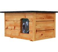 Maison Pour Chats En Bois Isolée Extérieure Brun