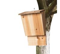 Maison pour chauve-souris d'extérieur en bois naturel - Grande niche lourde avec toit - Fait à la main - Résistant aux intempéries