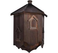 Maison pour chauve-souris naturelle : abri en bois respectueux de l'environnement | Abri d'extérieur sûr pour chauves-souris | Conservation de l'habitat faunique (S/M/L) (marron noir, taille L)