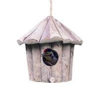 Maison pour colibri, avec toit décoratif en bois | Petite maison pour colibri pour l'extérieur | pour Wren Moineau, rouge-gorge, perruche, merle bleu, fenêtre d'extérieur, arbre d'hiver, femmes