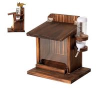 Maison pour Écureuils Extérieur | Station Alimentation Tamia avec Bouteille d'eau | Maison Mangeoire Bois Montage Mur | Jardin Arbre Balcon Cour Espace Vert