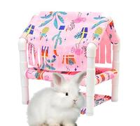 Maison pour hamster - 2 étages - Lavable - Amovible - Lit mignon pour furets, accessoires de hamster, lits pour animaux - Abri universel pour la maison, l'appartement intérieur, les petits animaux