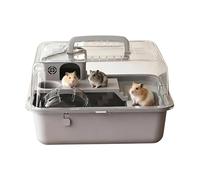 Maison pour hamster, avec roue de transport transparente - 30,5 cm - Habitat pour hamster nain syrien, gerbille, petits animaux, hérisson, intérieur, voyage, sommeil