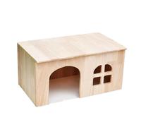 Maison pour hamster, cage en bois pour animal domestique avec fenêtre et porte | Maison ventilée pour petits animaux - pour furet qui joue, hamster, gerbille, chinchilla, hérisson