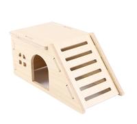 Maison pour hamster - Cage pour petits animaux | Cage en bois pour hamster avec literie confortable et 2 habitats spacieux pour hamsters, petits animaux de compagnie | Facile à nettoyer, parfaite pour