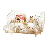 Maison pour hamster - Cage transparente en acrylique transparent pour chinchilla, petits animaux avec les accessoires - Cage à hérisson - Pour jouer, se reposer, dormir et bien plus encore