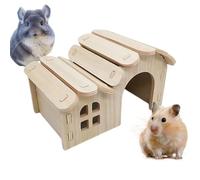 Maison pour hamster - Château de hamster - Accessoires en bois pour cage à rongeurs avec zone de sommeil et de repos pour intérieur/extérieur, maison et voyage, pour furet et hamster doré