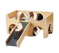 Maison pour Hamster - Habitat Bois Souris Gerbille,Cachettes avec échelle d'escalade pour Activité Physique Et Jeu des Animaux De Compagnie comme Hérisson, Hamster, Lapin Et Autres Petits