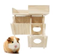 Maison pour Hamster, Maison et cachette - Cachette en Bois pour Hamster - Cabane pour Hamster avec Toboggan pour échelle d'escalade Qui constitue Un abri Secret pour gerbilles, Souris, Souris