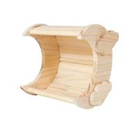 Maison Pour Hamsters En Bois - Refuge Pour Lapins En Bois, Habitat Pour Petits Animaux En Forme De Lune | Maison Pour Chinchillas, Hamsters, Lapins, Bouclés, Cabane De Lapin En Bois Résistant À L'Odo