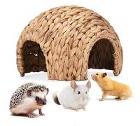 Maison pour lapin 1/2 - Maison en queue de chat tissée à la main | Maison d'Inde naturelle sans danger pour l'entretien molaire, lapin de cattail pour chinchilla, lapin d'Inde 2,5 x 2,5 x 1,8 cm