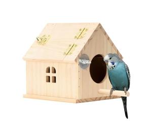 Maison pour oiseaux - Bois | pour oiseaux | Pendentif en bois Accueil | Caja d'accouplement ara perruches et perroquets, cacatoès, cacatoès, oiseaux d'amour, pinson, cacatoès des Canaries, jardin