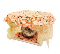 Maison pour petits animaux - Cabane en tissu doux avec porte à pompons, 24,5 x 24,5 x 19,5 cm pour chambre à coucher, abri de salle de jeux, terrier fermé, nid privé | Clapier confortable pour hamster