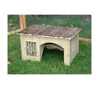 Kerbl Maison pour rongeurs Nature avec râtelier à foin, 42×34,5×27 cm, bois naturel