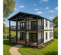 Maison préfabriquée de luxe personnalisable à 2 étages à vendre 6,1 m/12,2 m pliable portable mobile extensible modulaire avec cuisine, salle de bain, chambre à coucher, parfaite pour adultes, salon