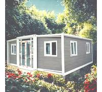 Maison préfabriquée moderne de 3 chambres à coucher préfabriquée pour la maison - Conteneur extensible - Petite maison pliable pour bureaux, magasins, salon temporaire, maison de glamping, cabine de