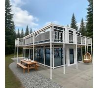 Maison préfabriquée pliable de luxe à 2 étages à vendre Prend en charge la personnalisation personnalisée avec cuisine et salle de bain 2-4 chambres Conteneur mobile et extensible adapté pour les