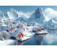Maison Puzzle 500 Pieces Adultes Lac Puzzles Classiques Panorama Bois Difficile Impossible Geant Jigsaw Jeu éducatif Défi Jouet pour Enfants et Adulte dès 14 Ans Cadeau Homme Femme Boxed P-842