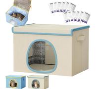 Maison Rafraichissante Chat, Niche Rafraichissante Chat TanièRe avec 12 Packs de Glace, Animaux ImperméAble Pliable Portable, Amoureux des Chats, Bureau, Chambre, Salon, Balcon (Blanc)