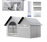 Maison Rafraîchissante pour Chat | Abri Imperméable pour Chat avec Sachet de Glace,Abri Frais pour Animal Facile à Nettoyer Gain de Place pour Jardin et Intérieur