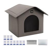 Maison Rafraîchissante pour Chat d'Été en Extérieur, Abri pour Chaton, Abri Portable Isolé pour Animaux avec Sacs Absorbants Et Gel Rafraîchissant pour Chats Chiens Intérieur Extérieur