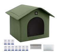 Maison Rafraîchissante pour Chat d'Été en Extérieur - Chenil pour Chiot,Abri Isolé Portable Frais pour Chiens Chats avec Sacs Absorbants Et Compresse Glacée