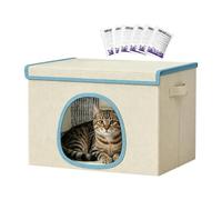 Maison Rafraîchissante pour Chat en Été, Tanière avec 6 Packs de Glace | Imperméable Cabane Anti Canicule, Propriétaires D'animaux, Dresseurs, Amoureux des Animaux, Appartement, Maison, Bureau