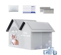 Maison rafraîchissante pour chat pour l'extérieur, étanche avec poche de glace - Abri frais pour animaux de compagnie, facile à nettoyer, fournitures pour les journées chaudes pour pelouse, cour