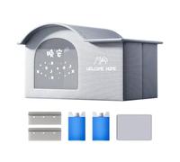 Maison Rafraîchissante pour Chats d'Extérieur - Maison Rafraîchissante pour Chat avec Toiture en Aluminium et Bloc de Glace - Abri Frais pour Animal Résistant aux Déchirures Plitable Tente pour