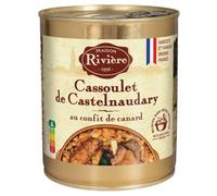 MAISON RIVIÈRE - Cassoulet de Castelnaudary au Confit de Canard - Recette Traditionnelle - Plat Cuisiné - Mijoté aux Légumes Frais - Origine France - la boîte de 840g - Le Lot De 3