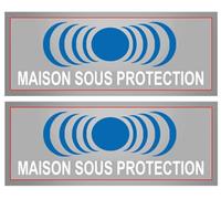 Maison sous protection (2 fois 15x6cm) - Sticker/autocollant