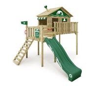 Maison sur pilotis WICKEY Smart Wave avec toboggan 220 cm vert et bac à sable - 10 ans de garantie*