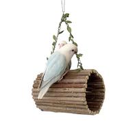 Maison suspendue pour perroquets : grotte en bois, poulailler durable à mâcher, entretien du bec de griffe | Solution de divertissement dynamique, lieu de repos confortable pour perruche, cacat