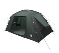 Maison Tente avec toit Vert armée 400x210x180 cm Polyester | Polyester imperméable, pliable, tente cabin spacieuse, fermeture à glissière avec protection etprotection, 2 personnes