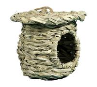 Maison tissée pour colibris : cabane en paille tissée pour perruches, moineau, perroquet, cacatoès, abri pour charbonniers canaris, accessoire spécial pour animaux de compagnie