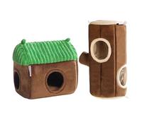 Maison tunnel de Guinée | Velours double face et polaire chaude | Maison tube cage pour petits animaux pour hamsters, souris et perroquets