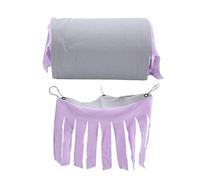 Maison Tunnel pour Animaux de Compagnie, cachette Amovible pour Petits Animaux, nid Tunnel pour Cochon d'Inde avec hamac et Rideaux à Pompons, Tube de Jeu en Flanelle Douce et (Pompon Violet)