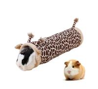 Maison Tunnel pour Hamster, Grotte à Motif Girafe, Petit Terrier pour Animaux de Compagnie avec Doublure Chaude, Habitat Pliable avec détails en Peluche, Accessoire pour rongeurs, Design Confortable,
