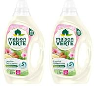 Maison Verte - Lessive Liquide - Parfum aux Huiles Essentielles - Lessive Détachante - Amande Douce - Spécial Peaux Sensibles - Efficace dès 20°C - 5 Enzymes Actives d'Origine Naturelle - 33 Lavages
