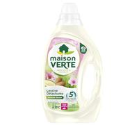 Maison Verte - Lessive Liquide - Parfum aux Huiles Essentielles - Lessive Détachante - Amande Douce - Spécial Peaux Sensibles - Efficace dès 20°C - 5 Enzymes Actives d'Origine Naturelle - 33 Lavages