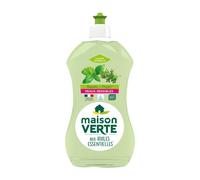 Maison Verte - Liquide Vaisselle - Dégraissant - Peaux Sensibles - Huiles Essentielles - basilic & thym - 500ml - Ecolabel - Fabriqué en France